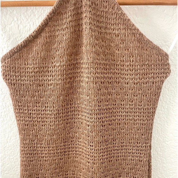 Vacay Fringe Hem Tie Backless Bodycon Crocheted Dress - M - Picture 2 of 7